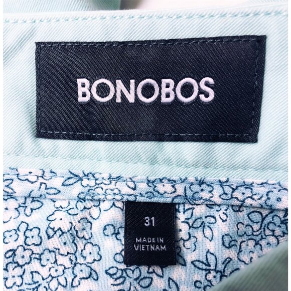 SOLd BONOBOS Mens Aqua Blue Stretch Washed Chino 7 inch Shorts Sz 31 NWT - Picture 9 of 13